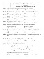 Đề thi minh họa tốt nghiệp THPT năm 2020 môn Toán