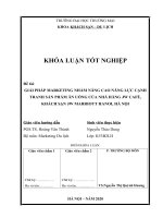 Giải pháp marketing nhằm nâng cao năng lực cạnh tranh sản phẩm ăn uống của nhà hàng JW Café, khách sạn JW Marriott Hanoi, Hà nội