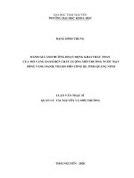 Đánh giá ảnh hưởng hoạt động khai thác than của mỏ vàng danh đến chất lượng môi trường nước mặt sông vàng danh thành phố uông bí tỉnh quảng ninh 