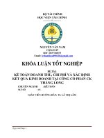 LUẬN VĂN TỐT NGHIỆP KẾ TOÁN DOANH THU, CHI PHÍ VÀ XÁC ĐỊNH KẾT QUẢ KINH DOANH TẠI CÔNG CỔ PHẦN CK THĂNG LONG