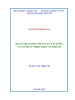 luận văn thạc sĩ quản trị nguồn nhân lực tại công ty cổ phần nhiệt điện an khánh 