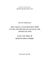 Thực trạng và giải pháp phát triển cây mía tím trên địa bàn huyện ba chẽ, tỉnh quảng ninh 