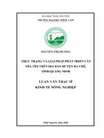 Thực trạng và giải pháp phát triển cây mía tím trên địa bàn huyện ba chẽ tỉnh quảng ninh 