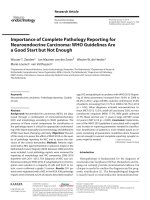 Importance of complete pathology reporting for neuroendocrine carcinoma who guidelines are a good start but not enough neuroendocrinology 2020