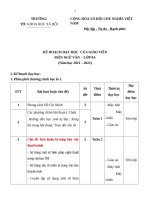 phụ lục III môn ngữ văn 9 kì 1  (khung kế hoạch dạy học của giáo viên)