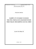 Nghiên cứu ổn định vách hào thi công trong dung dịch bentonite theo trạng thái không gian ba chiều 