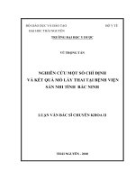 Nghiên cứu một số chỉ định và kết quả mổ lấy thai tại bệnh viện sản nhi tỉnh bắc ninh