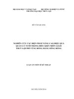 Nghiên cứu các biện pháp nâng cao hiệu quả quản lý tưới trong điều kiện miễn giảm thủy lợi phí vùng đồng bằng sông hồng 