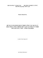 Đề xuất giải pháp hoàn thiện công tác quản lý khai thác công trình thủy lợi tại công ty trách nhiệm hữu hạn một thành viên khai thác công trình thủy lợi ý yên tỉnh nam định 