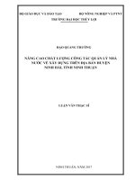 Nâng cao chất lượng công tác quản lý nhà nước về xây dựng trên địa bàn huyện ninh hải tỉnh ninh thuận 