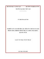 Nghiên cứu cơ chế bồi lấp xói lở và đề xuất giải pháp công trình chỉnh trị cửa sông trà khúc quảng ngãi 