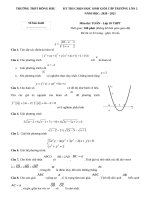 ĐỀ THI CHỌN HSG cấp TRƯỜNG lần 2  TOÁN 10(2020 2021) 