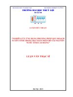 Nghiên cứu ứng dụng phương pháp quy hoạch tuyến tính trong bài toán phân bổ tài nguyên nước tỉnh cao bằng 