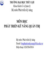 Bài giảng môn học phát triển kỹ năng quản trị 