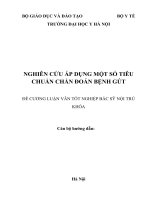 ĐỀ CƯƠNG LUẬN văn THẠC sỹ (y học) nghiên cứu một số tiêu chuẩn chẩn đoán bệnh gút