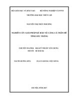 (Luận văn thạc sĩ) Nghiên cứu giải pháp kè bảo vệ bờ công trình Cảng Cá Trần Đề  tỉnh Sóc Trăng