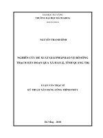 NGHIÊN CỨU ĐỀ XUẤT GIẢI PHÁP BẢO VỆ BỜ SÔNG THẠCH HÃN ĐOẠN QUA XÃ HẢI LỆ, TỈNH QUẢNG TRỊ