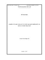 Nghiên cứu khả năng xử lý nước mặt bị ô nhiễm hữu cơ bằng cây bèo nhật bản 