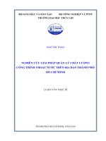 Nghiên cứu giải pháp quản lý chất lượng công trình thoát nước trên địa bàn thành phố hồ chí minh 