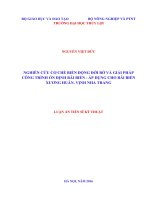 Nghiên cứu cơ chế biến động đới bờ và giải pháp công trình ổn định bãi biển áp dụng cho bãi biển xương huân vịnh nha trang 
