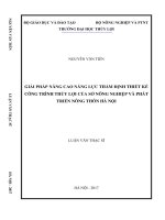 Giải pháp nâng cao năng lực thẩm định thiết kế công trình thủy lợi của sở nông nghiệp và phát triển nông thôn hà nội 