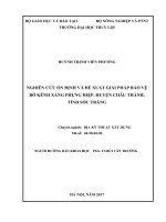 Nghiên cứu ổn định và đề xuất giải pháp bảo vệ bờ kênh xáng phụng hiệp huyện châu thành tỉnh sóc trăng 