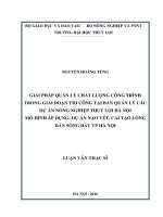 Giải pháp quản lý chất lượng công trình trong giai đoạn thi công tại ban quản lý các dự án nông nghiệp thủy lợi hà nội mô hình áp dụng 