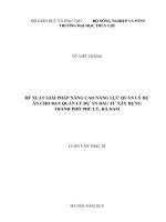 Đề xuất giải pháp nâng cao năng lực quản lý dự án cho ban quản lý dự án đầu tư xây dựng phủ lý hà nam 