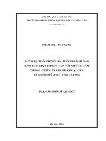 Đảng bộ thành phố hải phòng lãnh đạo đảm bảo giao thông vận tải những năm chống chiến tranh phá hoại của đế quốc mỹ (1965   1968 và 1972) 