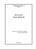 Bài giảng toán kinh tế (đại học thủy lợi) 