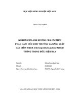 Nghiên cứu ảnh hưởng của các mức phân đạm đến sinh trưởng và năng suất cây diêm mạch (chenopodium quinoa willd) trồng trong điều kiện hạn   