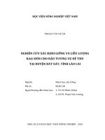 Nghiên cứu xác định giống và liều lượng kali bón cho đậu tương vụ hè thu tại huyện bát xát, tỉnh lào cai   