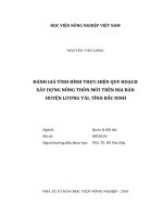 Đánh giá tình hình thực hiện quy hoạch xây dựng nông thôn mới trên địa bàn huyện lương tài, tỉnh bắc ninh   