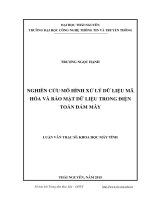 Nghiên cứu mô hình xử lý dữ liệu mã hóa và bảo mật dữ liệu trong điện toán đám mây 