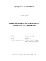 So sánh một số giống lúa chất lượng cao tại huyện hải hậu tỉnh nam định   