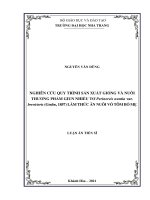 Nghiên cứu quy trình sản xuất giống và nuôi thương phẩm giun nhiều tơ (perinereis nuntia var  brevicirris (grube, 1857) làm thức ăn nuôi vỗ tôm bố mẹ 