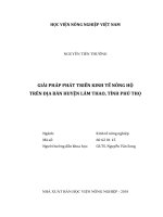 Giải pháp phát triển kinh tế nông hộ trên địa bàn huyện lâm thao, tỉnh phú thọ   