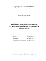 Nghiên cứu thực hiện chương trình xây dựng nông thôn mới ở huyện kim sơn, tỉnh ninh bình   
