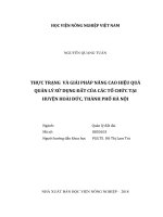 Thực trạng và giải pháp nâng cao hiệu quả quản lý sử dụng đất của cá tổ chức tại huyện hoài đức, thành phố hà nội   