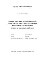 Đánh giá thực trạng quản lý, sử dụng đất của các tổ chức kinh tế được nhà nước giao đất, cho thuê đất trên địa bàn thành phố bắc ninh, tỉnh bắc ninh   