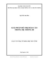 Giải pháp hỗ trợ báo cáo trong hệ thống BI 