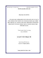 Xây dựng quy trình kiểm toán tổng mức đầu tư dự án công trình có xét những yếu tố rủi ro trong quá trình thực hiện dự án áp dụng cho công trình khu nuôi dưỡng bệnh nhân tâm thần thuộc trung tâm bảo trợ xã hội tỉnh kiên giang 