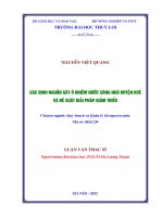 Xác định nguồn gây ô nhiễm nước sông ngũ huyện khê và đề xuất giải pháp giảm thiểu 