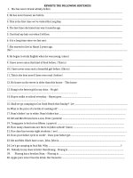 REWRITE THE FOLLOWING SENTENCES