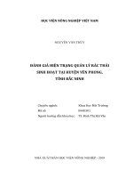 Đánh giá hiện trạng quản lý rác thải sinh hoạt tại huyện yên phong, tỉnh bắc ninh   