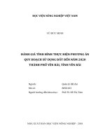 Đánh giá tình hình thực hiện phương án quy hoạch sử dụng đất đến năm 2020 thành phố yên bái, tỉnh yên bái   