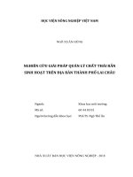 Nghiên cứu giải pháp quản lý chất thải rắn sinh hoạt trên địa bàn thành phố lai châu   