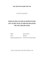 Đánh giá công tác đấu giá quyền sử dụng đất tại một số dự án trên địa bàn huyện việt yên, tỉnh bắc giang   