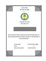 ĐỀ tài QUẢN TRỊ vốn lưu ĐỘNG và một số GIẢI PHÁP NÂNG CAO HIỆU QUẢ QUẢN TRỊ vốn lưu ĐỘNG của CÔNG TY cổ PHẦN đầu tư và xây DỰNG HUD3