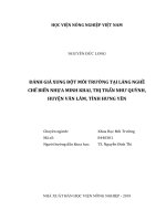 Đánh giá xung đột môi trường tại làng nghề chế biến nhựa minh khai, thị trấn như quỳnh, huyện văn lâm, tỉnh hưng yên   